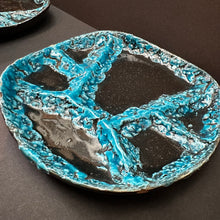 Load image into Gallery viewer, Incredible ‘Vallauris’ 1960’s Entre Plates Fantastic Crusty Turquoise Pair (2)