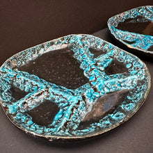 Load image into Gallery viewer, Incredible ‘Vallauris’ 1960’s Entre Plates Fantastic Crusty Turquoise Pair (2)