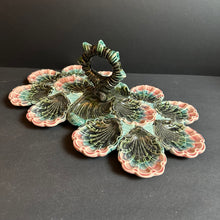 Load image into Gallery viewer, French Antique Majolica Oyster Server Very Rare Barbotine