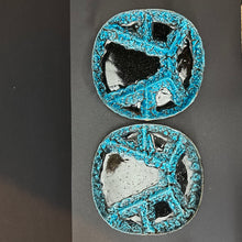 Load image into Gallery viewer, Incredible ‘Vallauris’ 1960’s Entre Plates Fantastic Crusty Turquoise Pair (2)