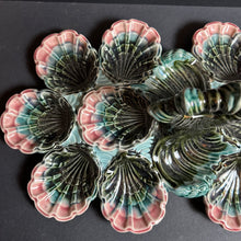 Load image into Gallery viewer, French Antique Majolica Oyster Server Very Rare Barbotine