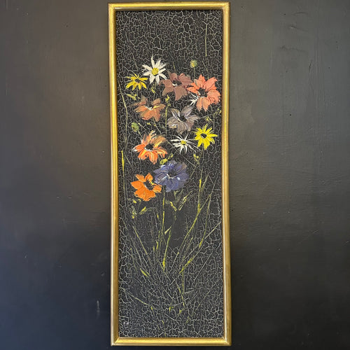 French Mid Century Floral Oil Painting 1965 Signed & Framed