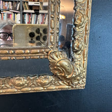 Load image into Gallery viewer, French Antique Cushion Mirror with Gilt Metal Surround and Original Wooden Back