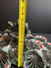 Load image into Gallery viewer, French Antique Majolica Oyster Server Very Rare Barbotine