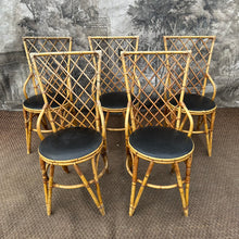 Load image into Gallery viewer, Fabulous Vintage French Bamboo Dining Chairs SET of 5