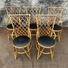 Load image into Gallery viewer, Fabulous Vintage French Bamboo Dining Chairs SET of 5