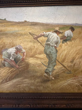 Load image into Gallery viewer, A Ménégaux Original French Oil Painting “Cutting the Hay” Original Oak Frame - French General Trading