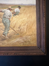 Load image into Gallery viewer, A Ménégaux Original French Oil Painting “Cutting the Hay” Original Oak Frame - French General Trading