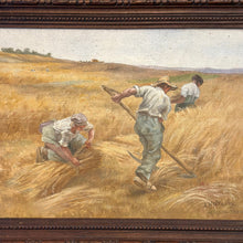 Load image into Gallery viewer, A Ménégaux Original French Oil Painting “Cutting the Hay” Original Oak Frame - French General Trading