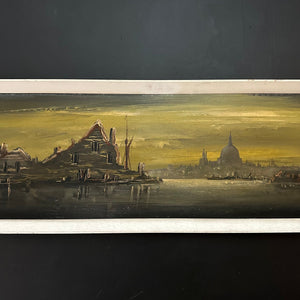 British School Edward Elliot St Paul’s from The Thames Oil on Board Signed and Framed. - French General Trading