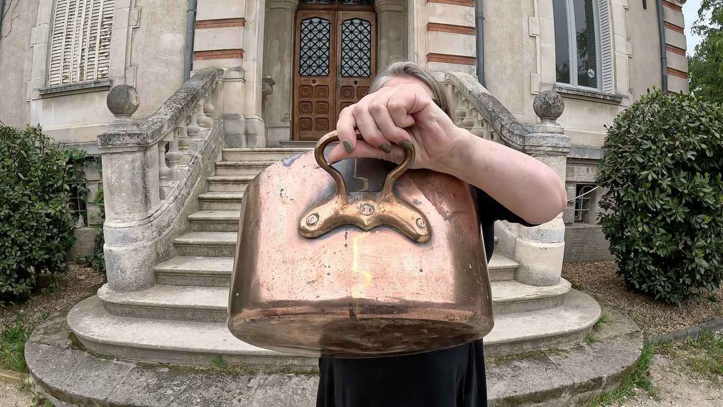 Chateau Copper Pan of Huge Proportions! French Antique Kitchen - French General Trading