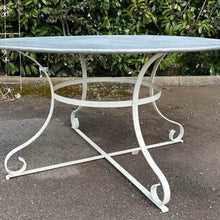 Load image into Gallery viewer, French Vintage Large Round Zinc Top Garden Table 135cm Seats 6 - 8 - French General Trading