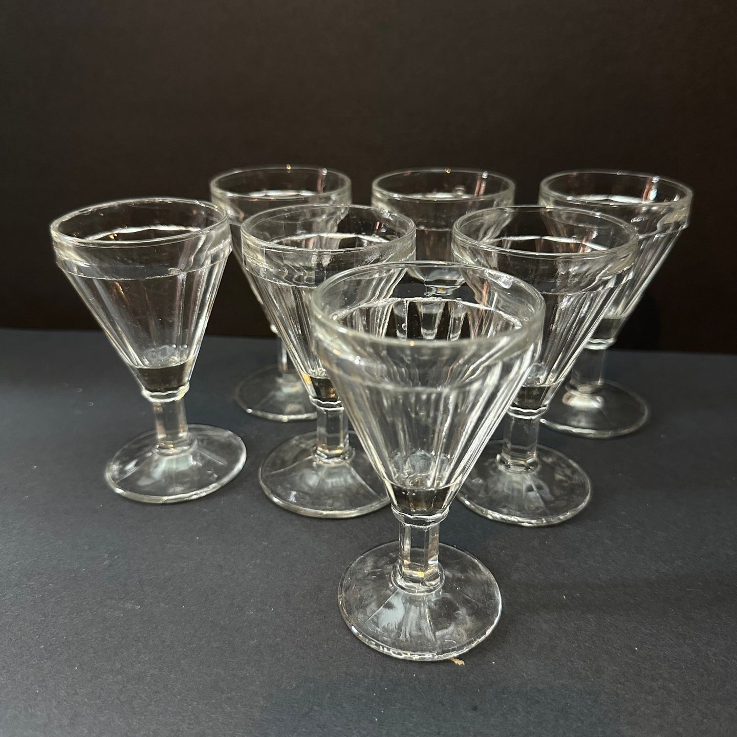 French Vintage Wine Glasses - Conical Bistro - SET of 7 - Small - French General Trading