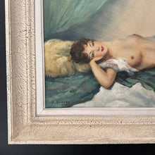 Load image into Gallery viewer, Impressive Reclining Nude French Original Mid Century Oil Painting on Canvas Signed &amp; Framed - French General Trading