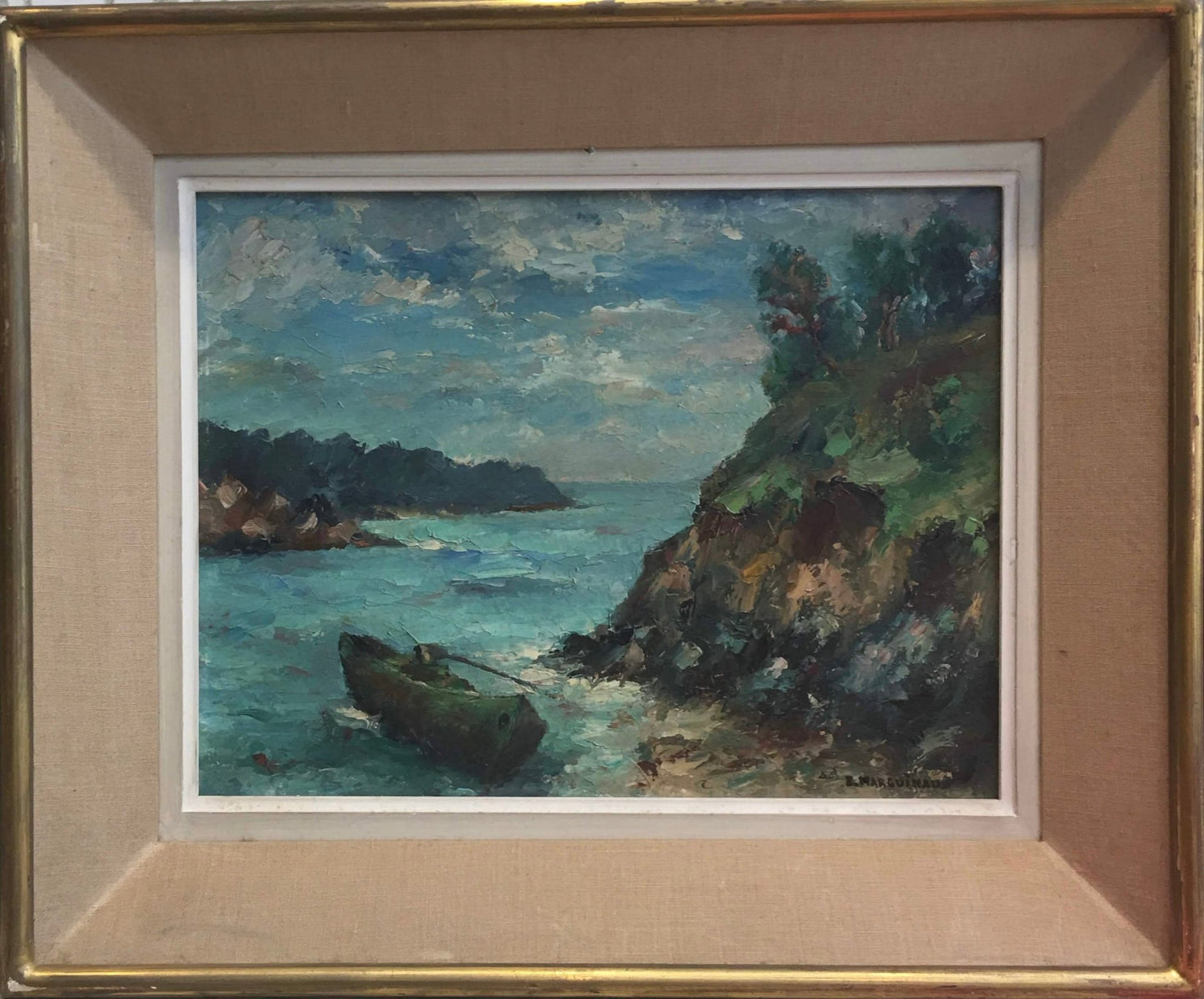 Original French Oil Painting Signed “Ernest Marguinaud” Dated 1946 - French General Trading