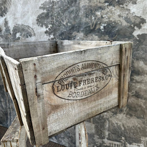 Rare “Louit Freres & Co - Bordeaux” Chocolat Louit Wooden Crate - French Antique - French General Trading