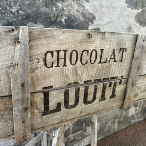 Rare “Louit Freres & Co - Bordeaux” Chocolat Louit Wooden Crate - French Antique - French General Trading