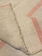 Load image into Gallery viewer, Antique Linen Sack Cloth - Large Piece - Pink / Pale red stripes - French General Trading