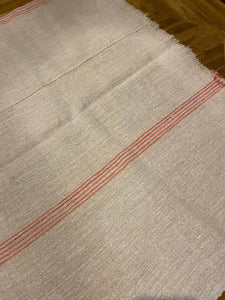 Antique Linen Sack Cloth - Large Piece - Pink / Pale red stripes - French General Trading