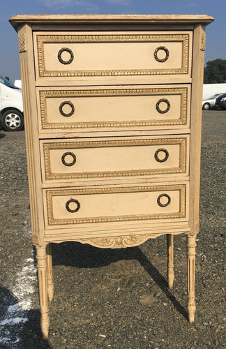 French Antique Chest Of Drawers. Original Paint. Marble Top. Very Pretty - French General Trading