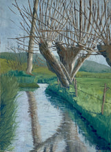 Load image into Gallery viewer, French Original Oil on Canvas - Tree over River - Midcentury Painting - French General Trading