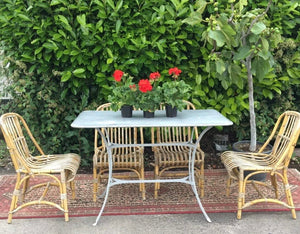 French Zinc Topped Rectangular Garden Table - French General Trading