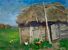 Load image into Gallery viewer, Modern Russian “Hay Barn” Oil on Canvas Original Painting - French General Trading