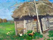 Load image into Gallery viewer, Modern Russian “Hay Barn” Oil on Canvas Original Painting - French General Trading