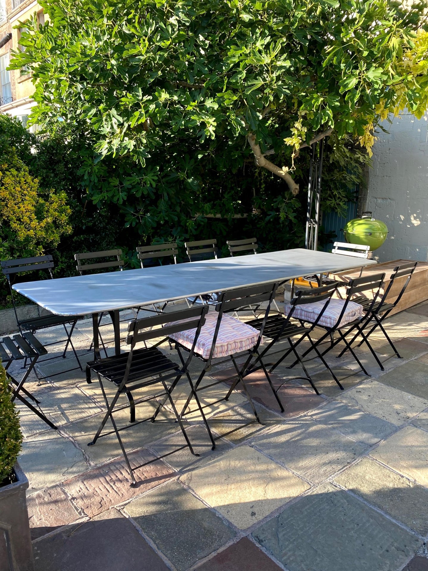 XL Zinc Top Metal Garden Table | seats 12 - 14 | 280cm long x 90cm wide - French General Trading