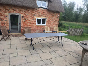 XL Zinc Top Metal Garden Table | seats 12 - 14 | 280cm long x 90cm wide - French General Trading